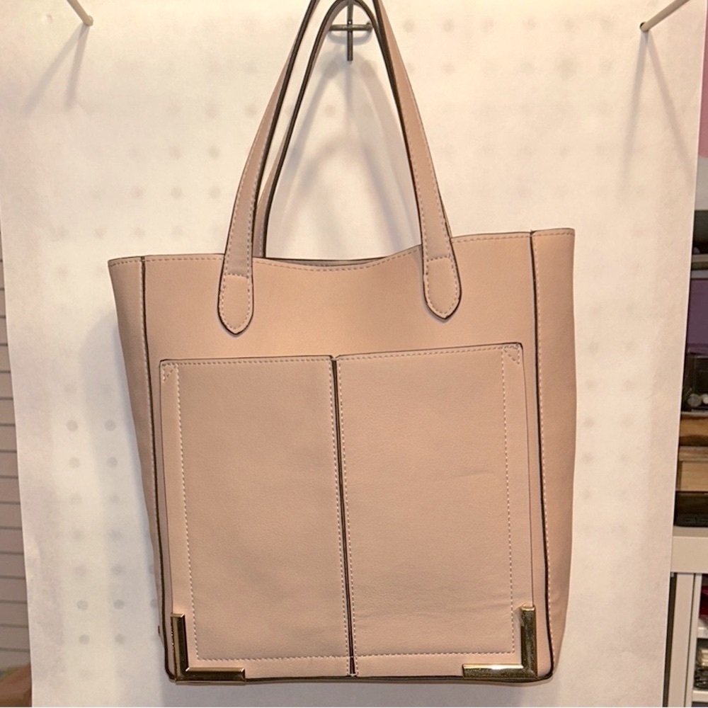 Steve Madden - Mini Cori Tote Faux Blush Pink Leather & Faux Pink Suede Interior